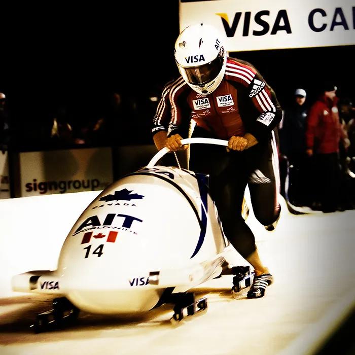 Join a professional pilot for a thrilling bobsled ride