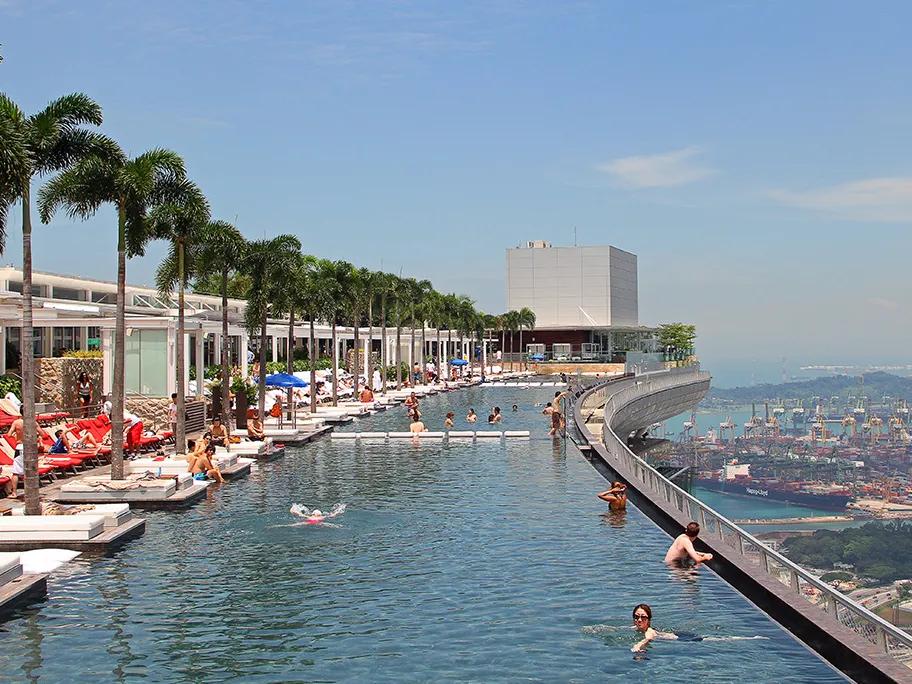 The infinity pool at the Marina Bay Sands