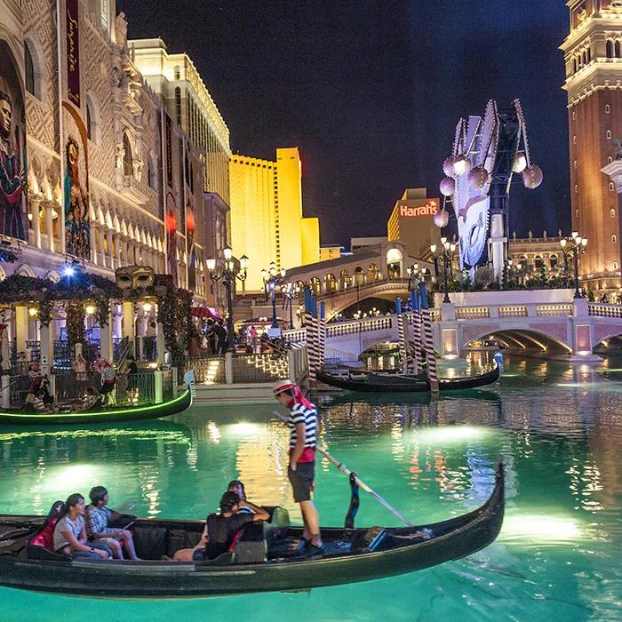 A gondola ride in The Venetian