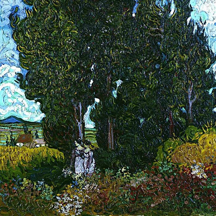 Cypresses with Two Female Figures