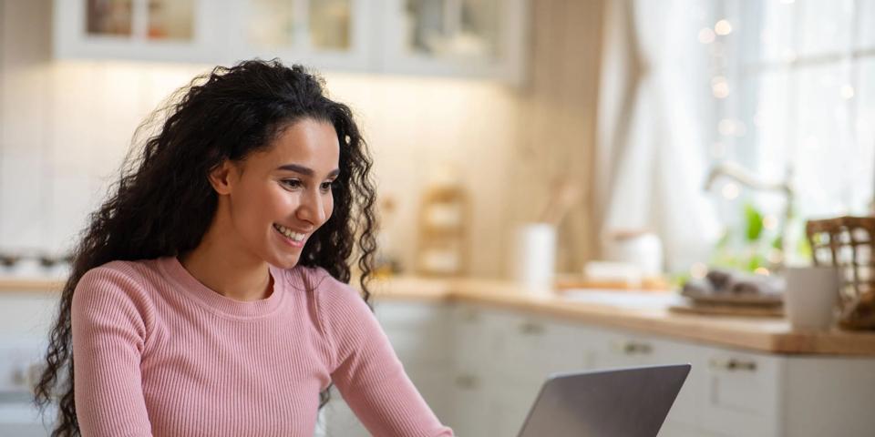 Woman using laptop 