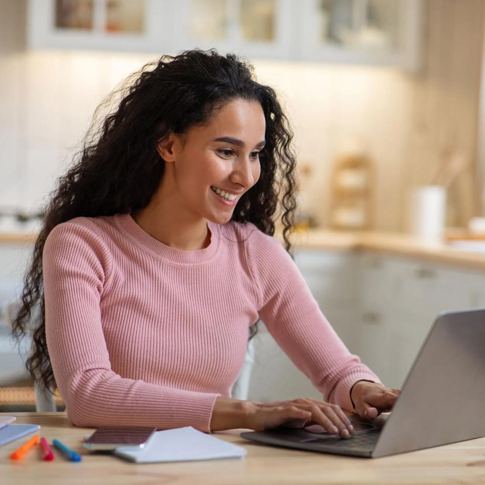 Woman using laptop 