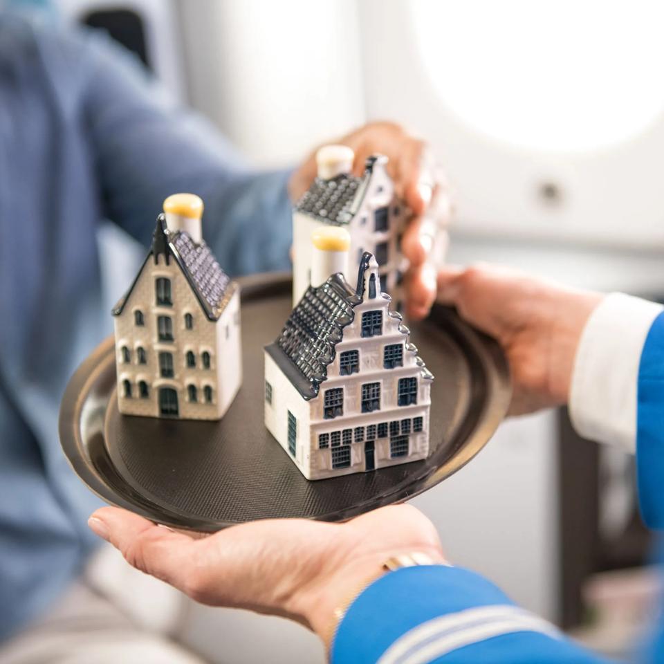 KLM houses on tray