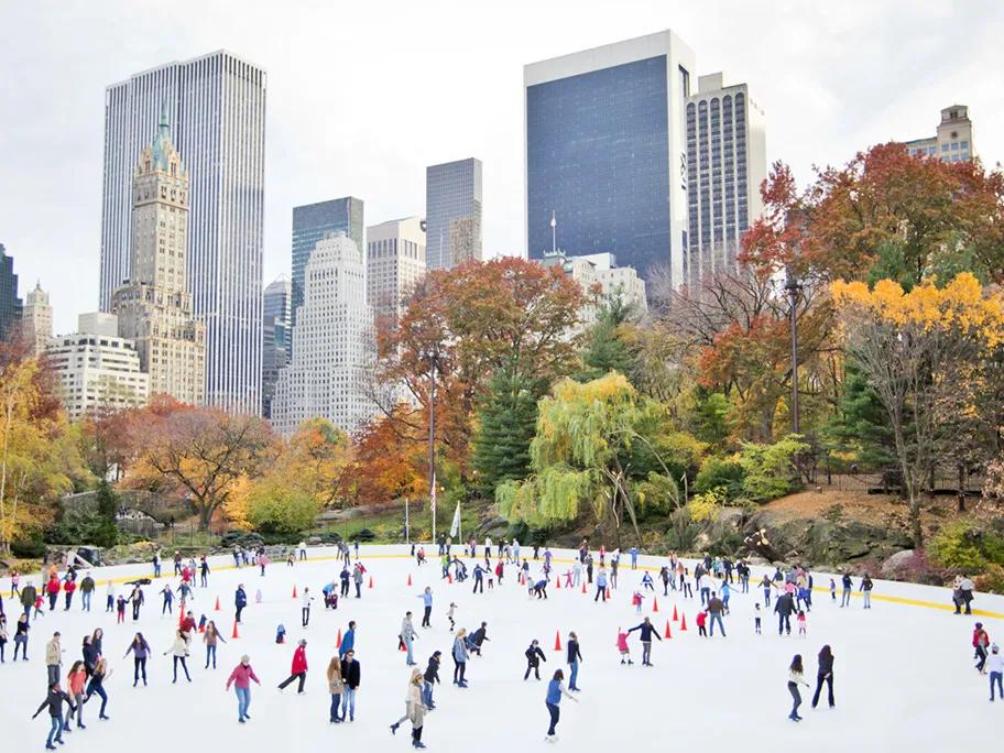 Skating with New York in the background
