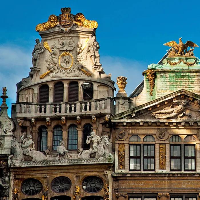 Richly decorated guildhalls