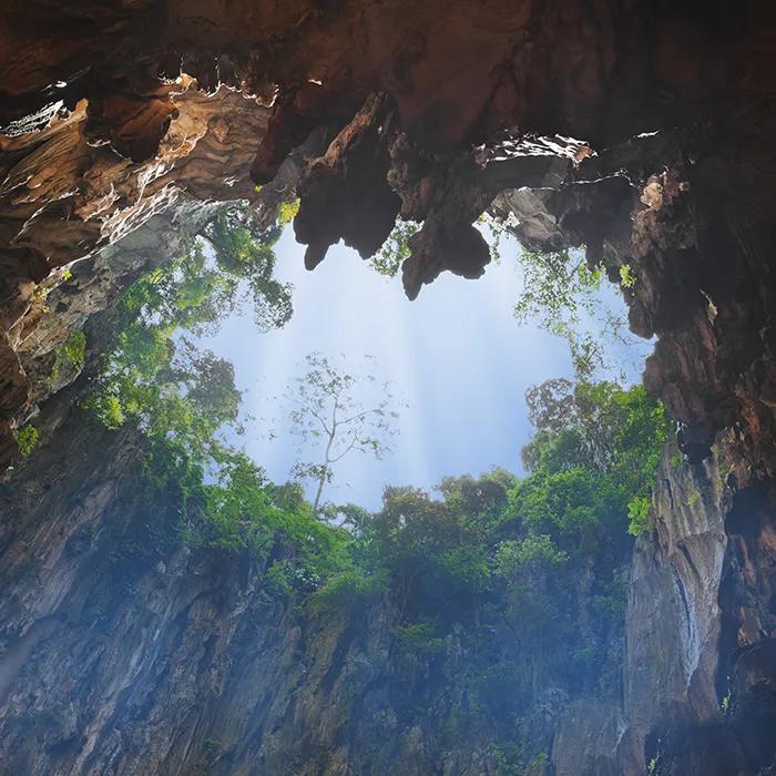 The ‘skylight’ of the Temple Cave