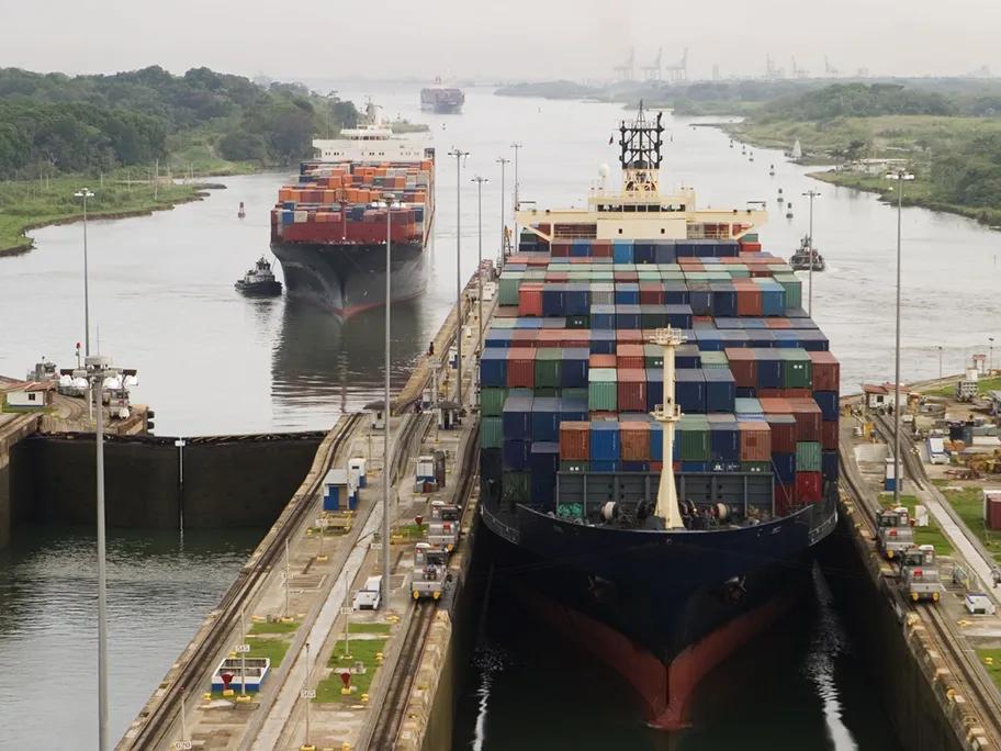 Ships at the Gatun Locks