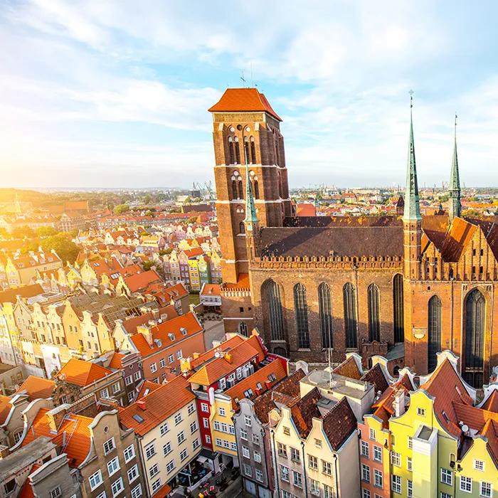 The Maria Church towers high above the city