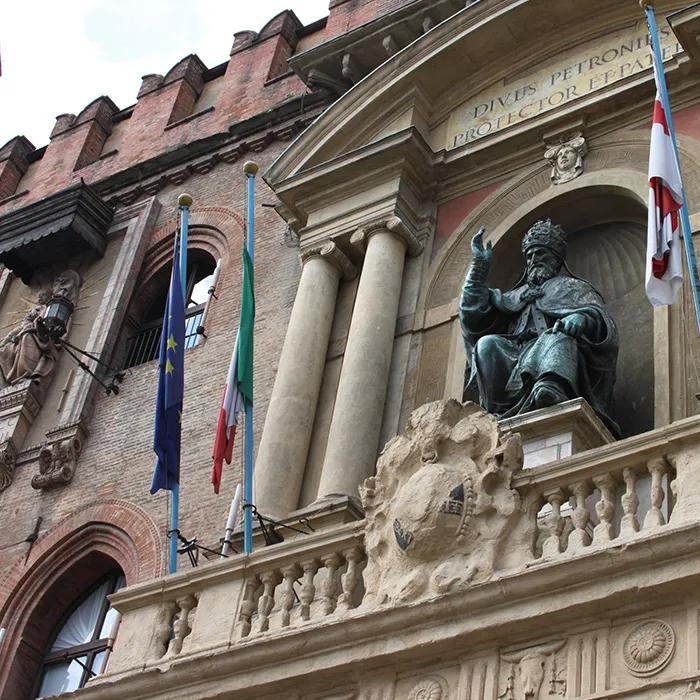 The façade of Palazzo d’Accursio