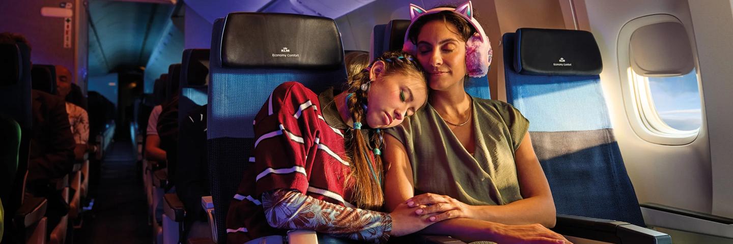 two ladies on the plane