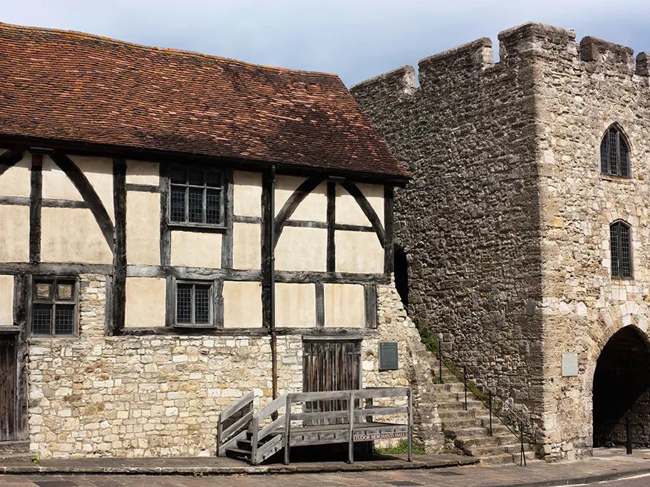 A section of city wall and a 14th-century merchant home