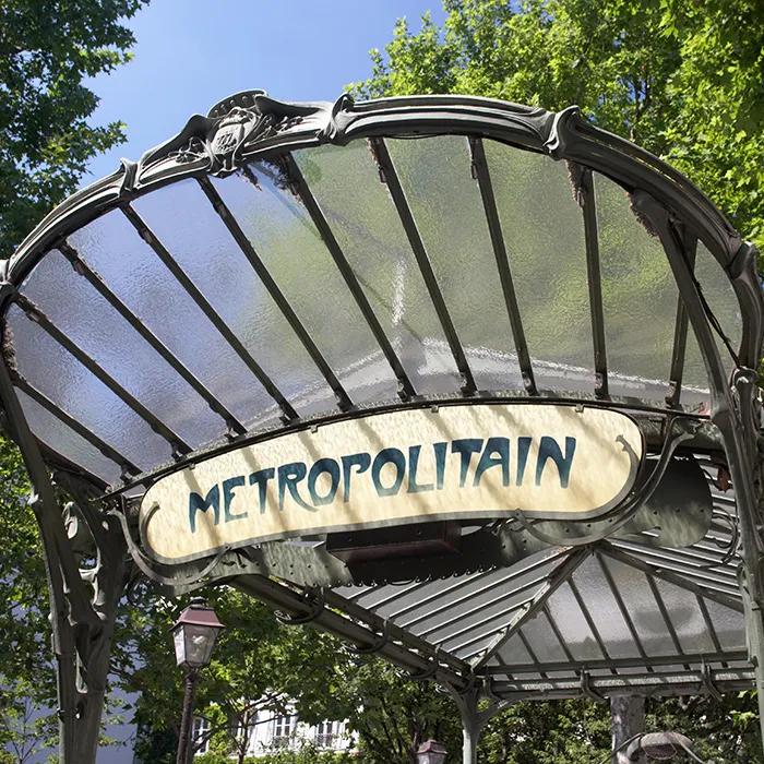 The art nouveau metro entrance to Abbesses